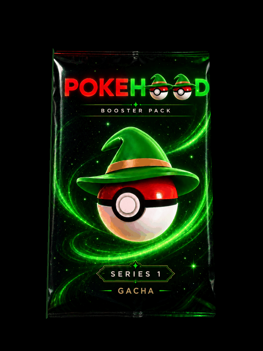 Animated spinning Pokehood gacha pack